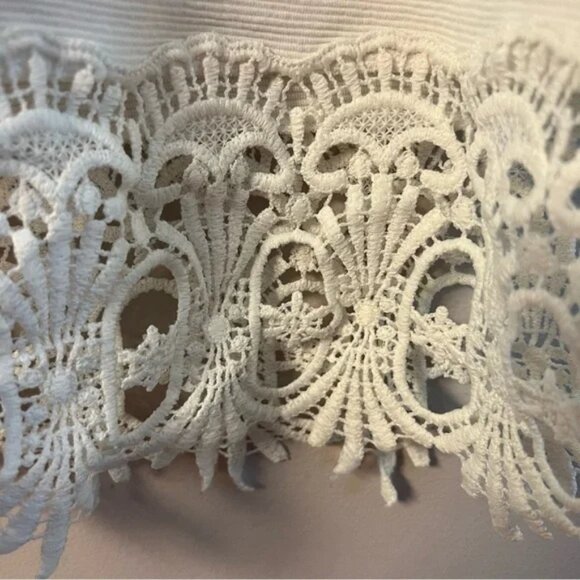 Anthropologie Women's Saturday Sunday White Lace Trim Blouse Size Small - Picture 7 of 7